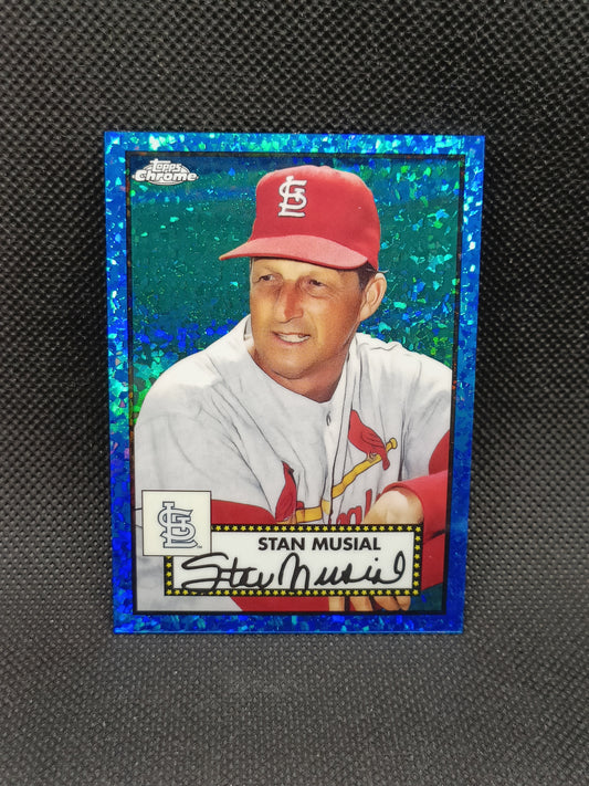 Stan Musial - 2021 Topps Chrome Platinum Anniversary Blue Mini Diamond Refractor /199 - St Louis Cardinals