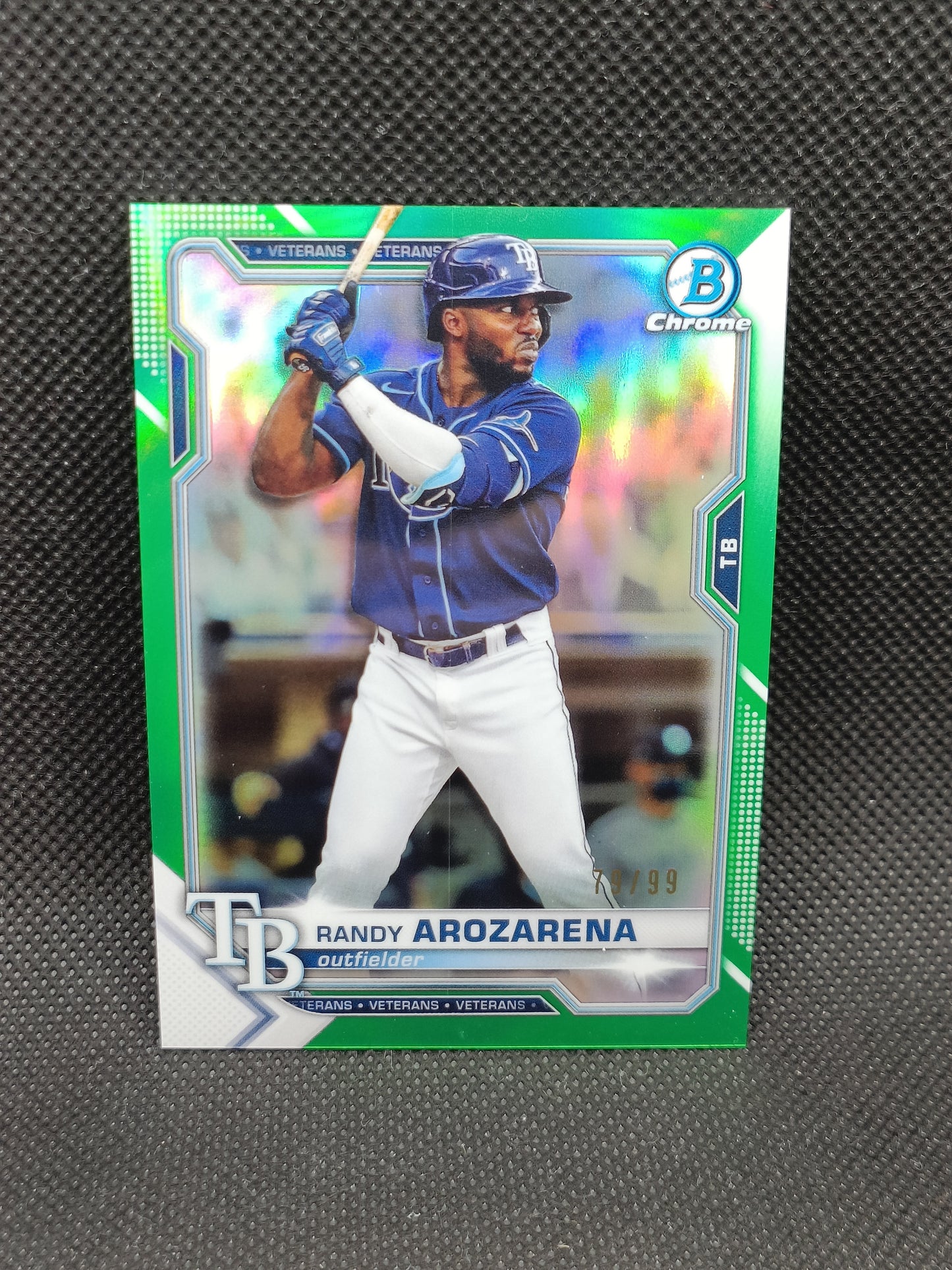 Randy Arozarena - 2021 Bowman Chrome Green Refractor /99 - Tampa Bay Rays