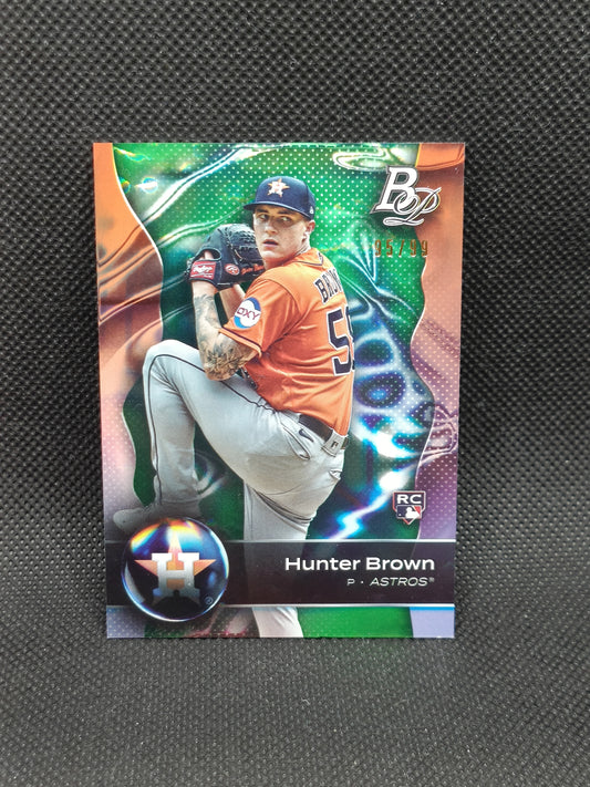 Hunter Brown - 2023 Bowman Platinum Rookie Green Ice Foil /99 - Houston Astros
