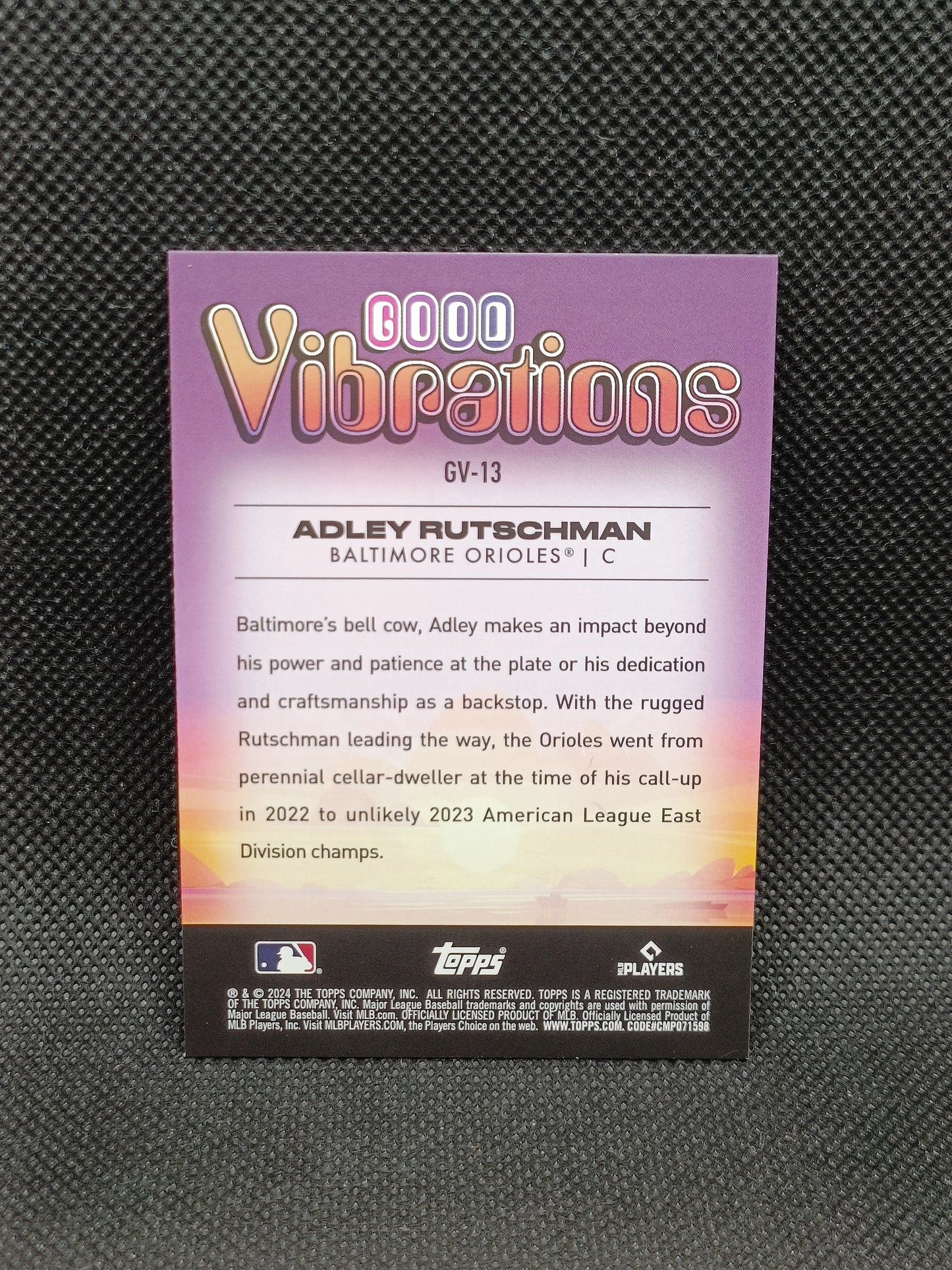 Adley Rutschman - 2024 Topps Big League Good Vibrations Insert - Baltimore Orioles