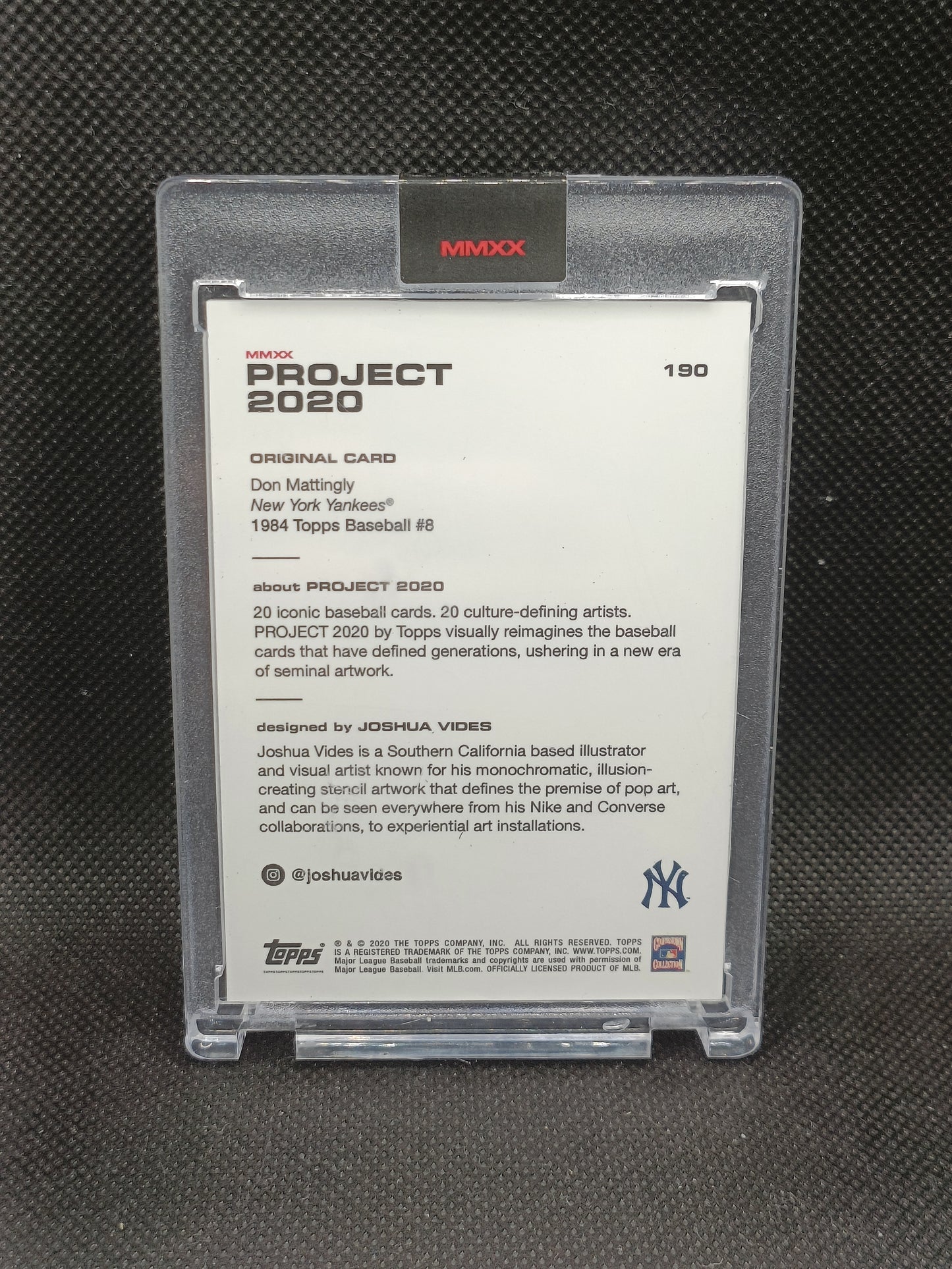 Don Mattingly - Topps Project 2020 Joshua Vides - Print Run 3,550 - New York Yankees