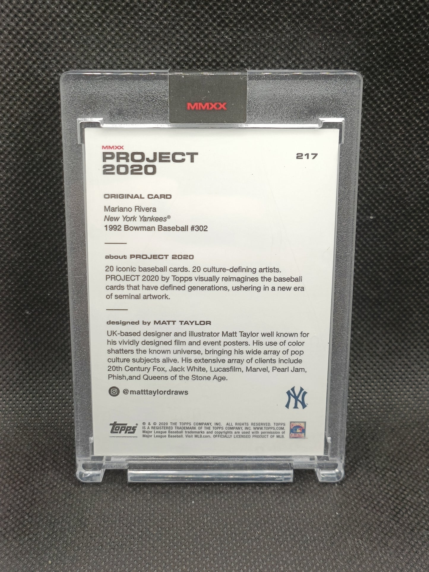 Mariano Rivera - Topps Project 2020 Matt Taylor - Print Run 2,292 - New York Yankees