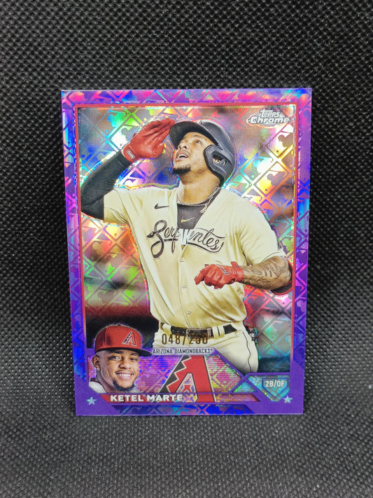 Ketel Marte - 2023 Topps Chrome Logofractor Edition Purple /250 - Arizona Diamondbacks