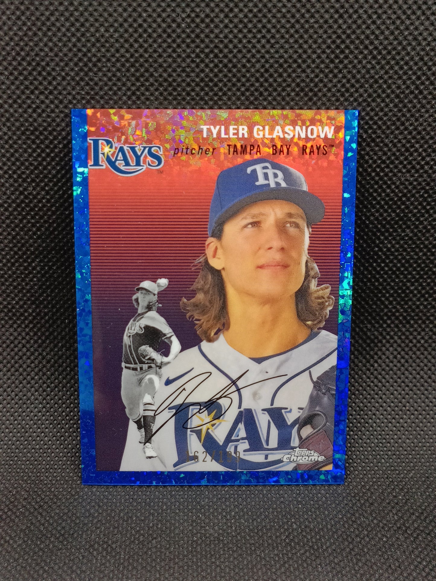 Tyler Glasnow - 2023 Topps Chrome Platinum Anniversary Blue Mini Diamond /199 - Tampa Bay Rays