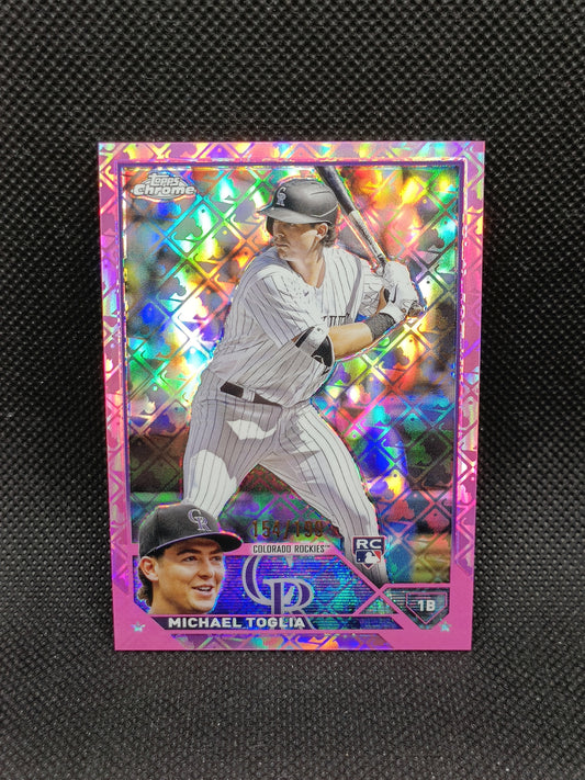 Michael Toglia - 2023 Topps Chrome Logofractor Edition Rookie Pink /199 - Colorado Rockies