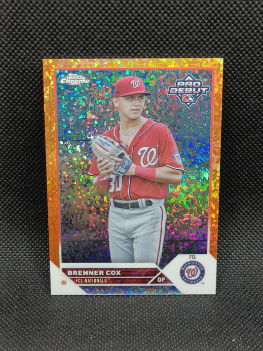 Brenner Cox - 2023 Topps Pro Debut Orange Lava Chrome Refractor /25 - Washington Nationals