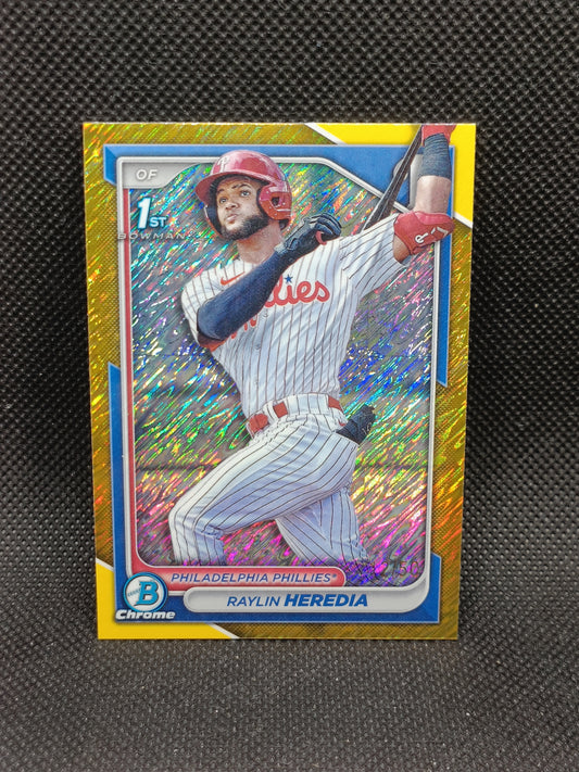 Raylin Heredia - 2024 Bowman Chrome 1st Bowman Gold Shimmer /50 - Philadelphia Phillies