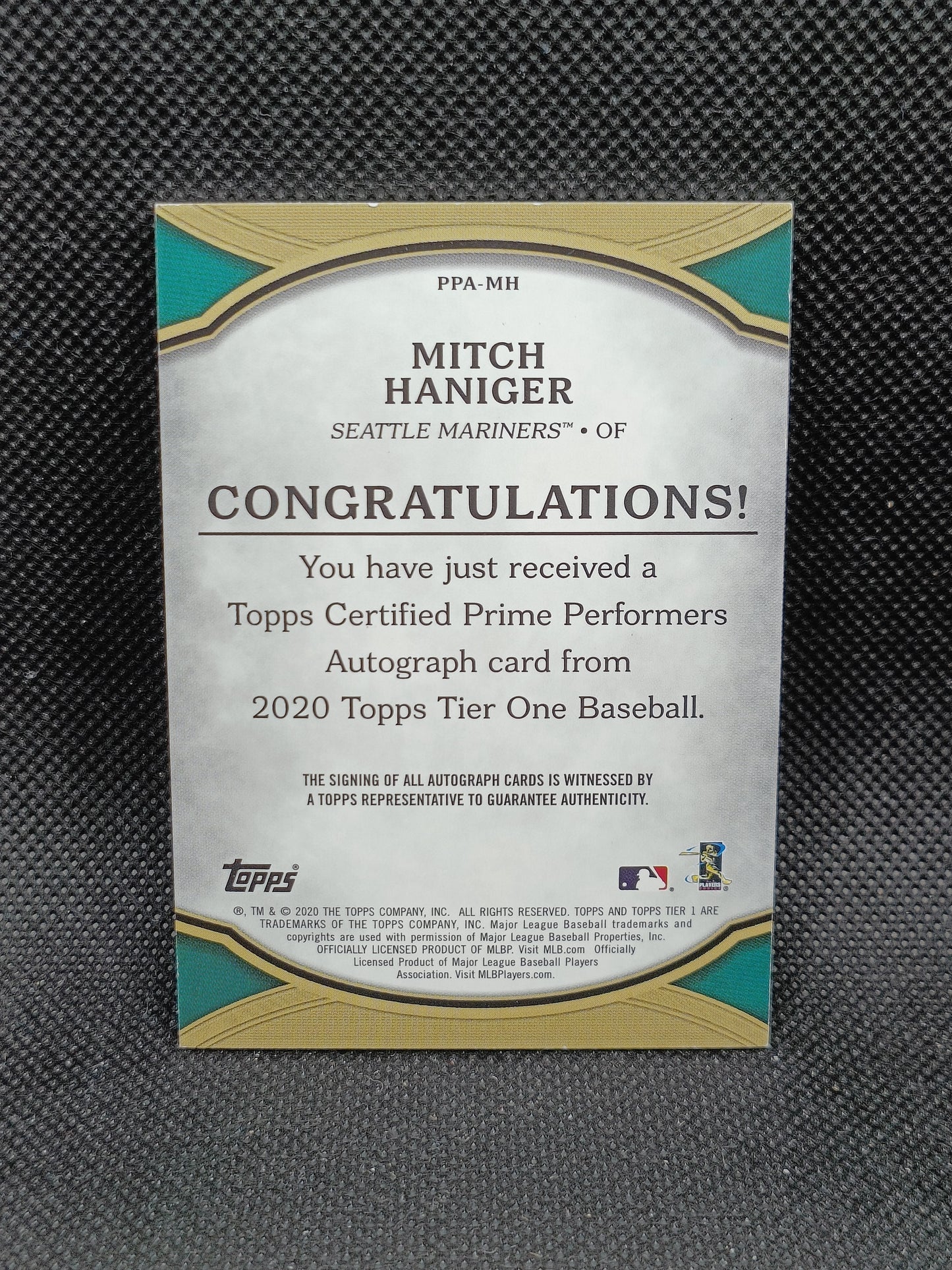 Mitch Haniger - 2020 Topps Tier One Prime Performers Auto /299 - Seattle Mariners