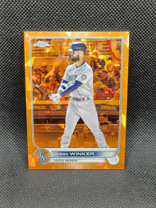 Jesse Winker - 2022 Topps Chrome Update Sapphire Orange /25 - Seattle Mariners