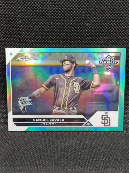 Samuel Zavala - 2023 Topps Pro Debut Chrome Aqua Refractor /75 - San Diego Padres