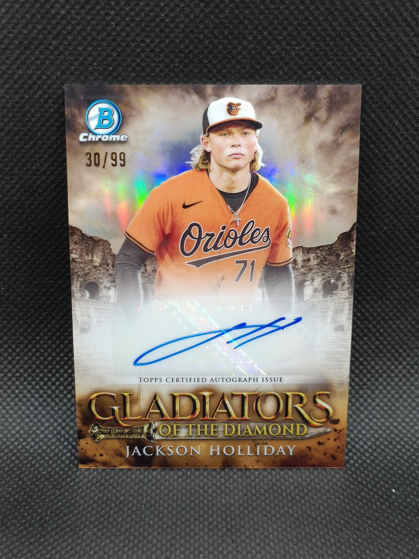 Jackson Holliday - 2024 Bowman Chrome Gladiators Of The Diamond Auto /99 - Baltimore Orioles