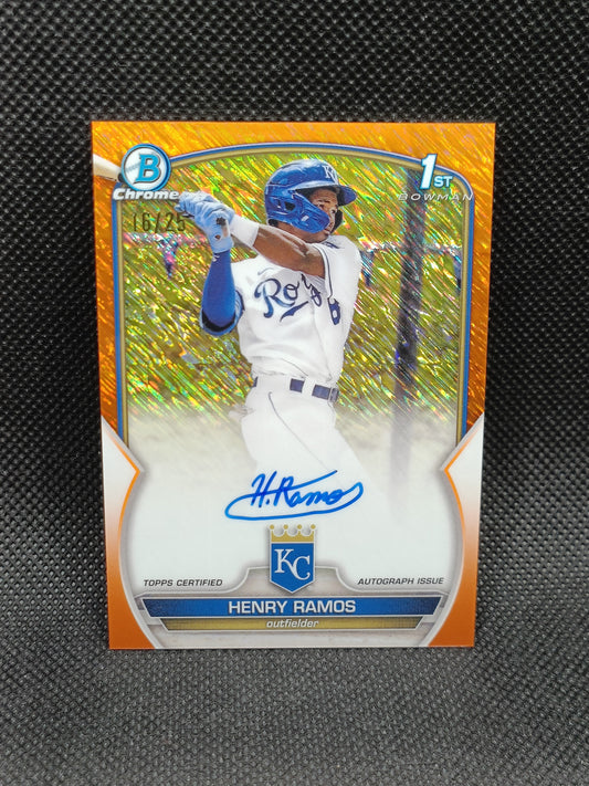 Henry Ramos - 2023 Bowman Chrome 1st Bowman Auto Orange Shimmer /25 - Kansas City Royals