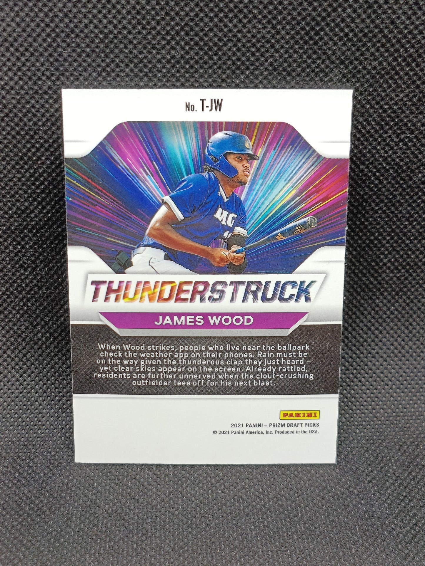 James Wood - 2021 Panini Prizm Draft Picks Thunderstruck Insert - Washington Nationals