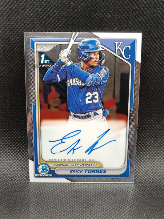 Erick Torres - 2024 Bowman Chrome 1st Bowman Auto - Kansas City Royals