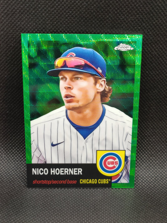 Nico Hoerner - 2022 Topps Chrome Platinum Anniversary Green Wave Refractor /99 - Chicago Cubs