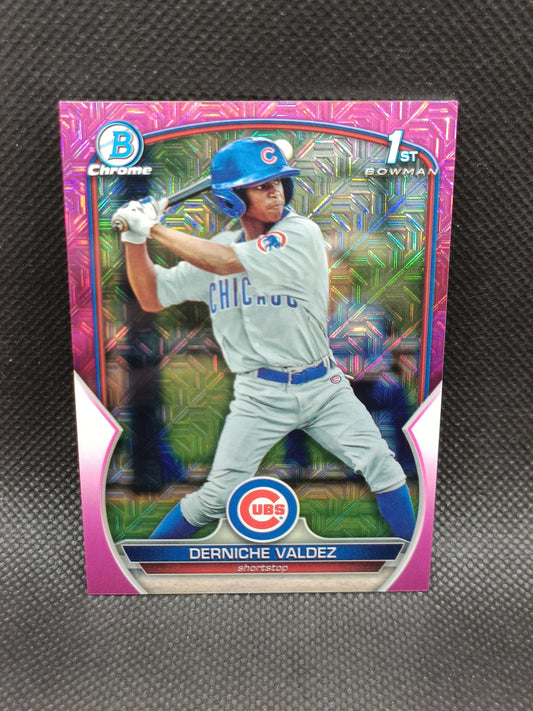 Derniche Valdez - 2023 Bowman Chrome 1st Bowman Pink Mojo /199 - Chicago Cubs