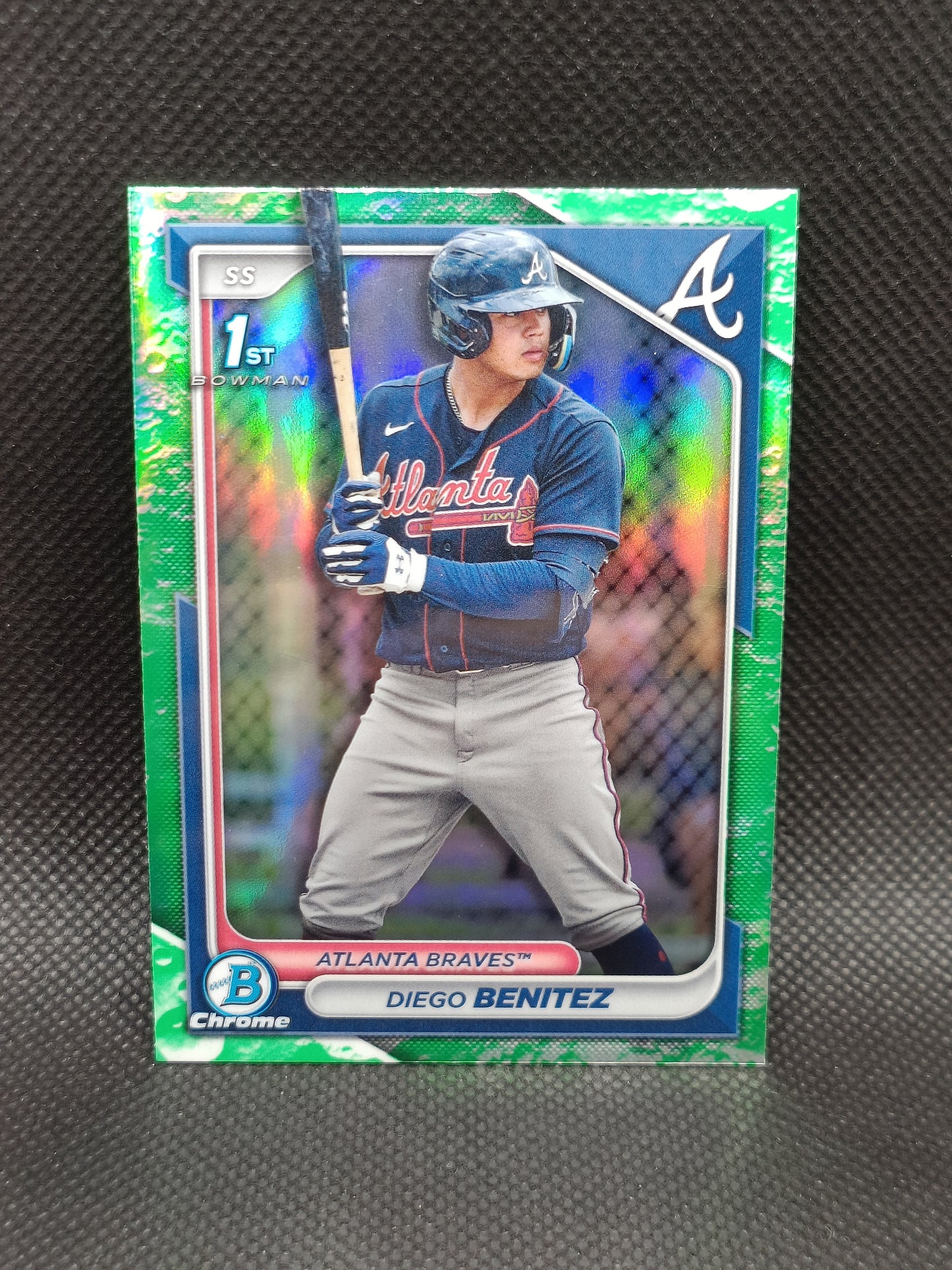 Diego Benitez - 2024 Bowman Chrome 1st Bowman Lunar Glow Refractor - Atlanta Braves