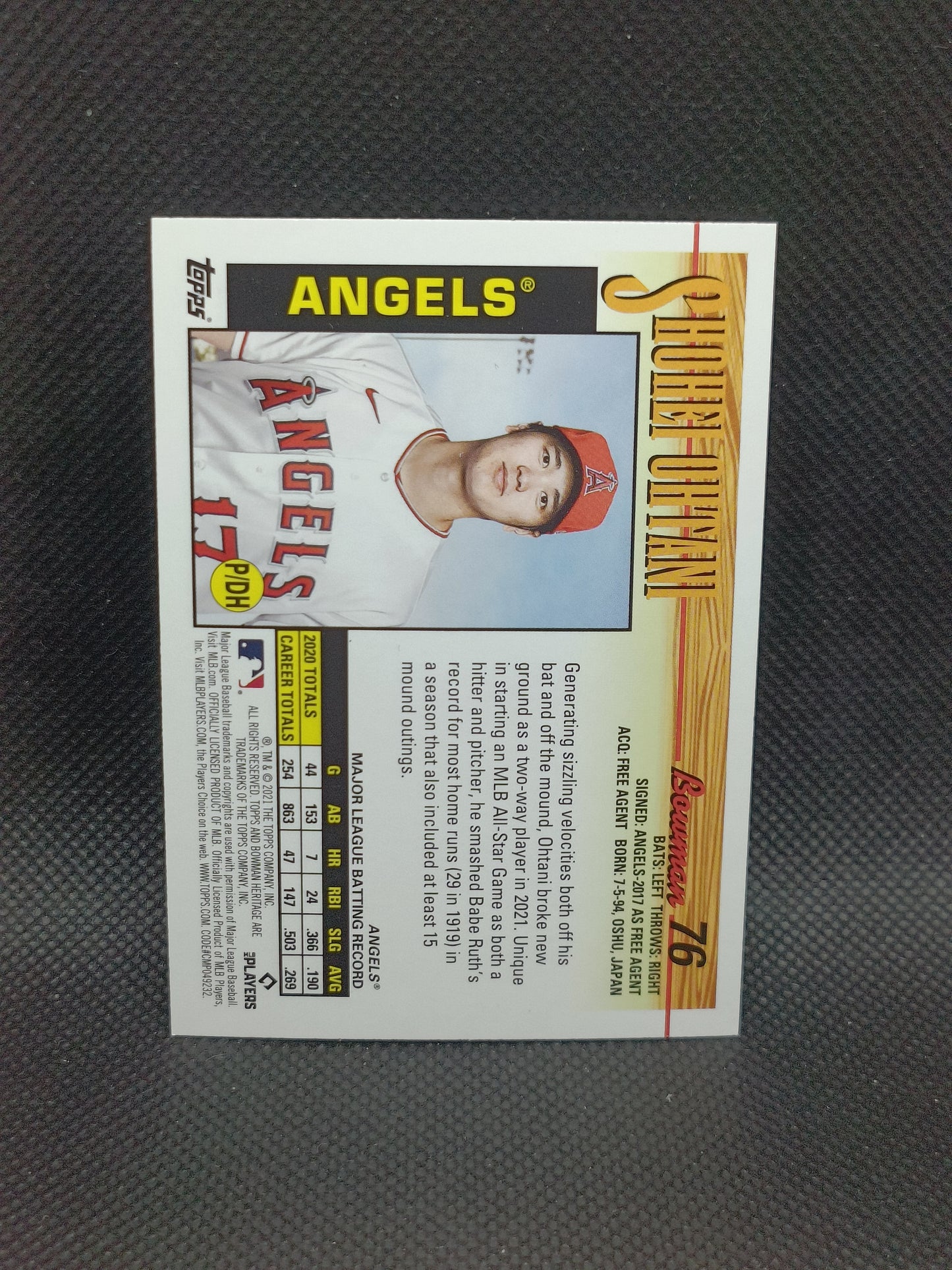 Shohei Ohtani - 2021 Bowman Heritage Baseball - LA Angels