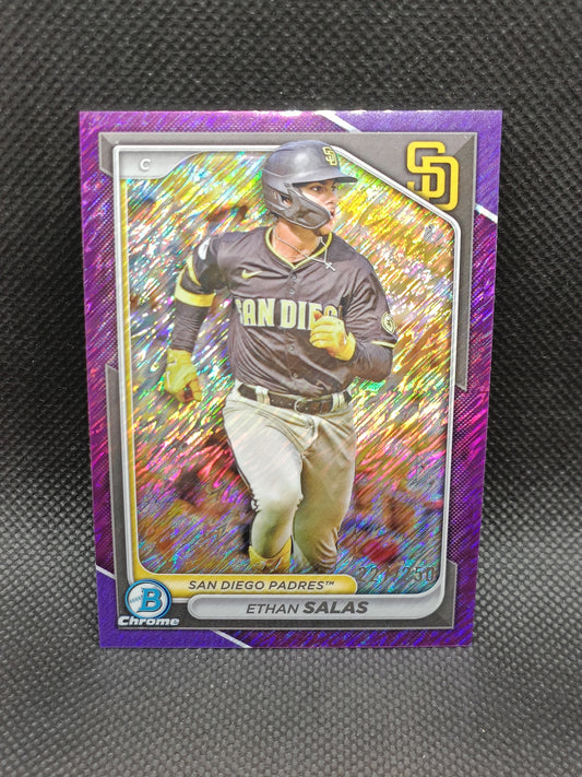 Ethan Salas - 2024 Bowman Chrome Purple Shimmer /250 - San Diego Padres