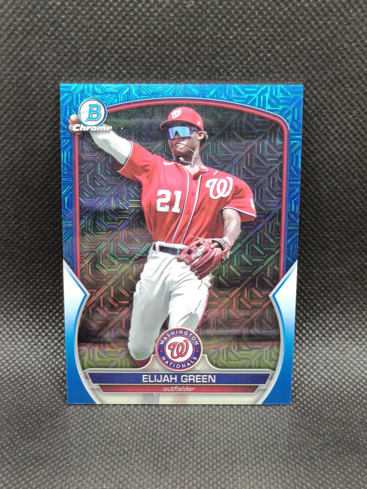 Elijah Green - 2023 Bowman Chrome Blue Mojo Refractor /150 - Washington Nationals