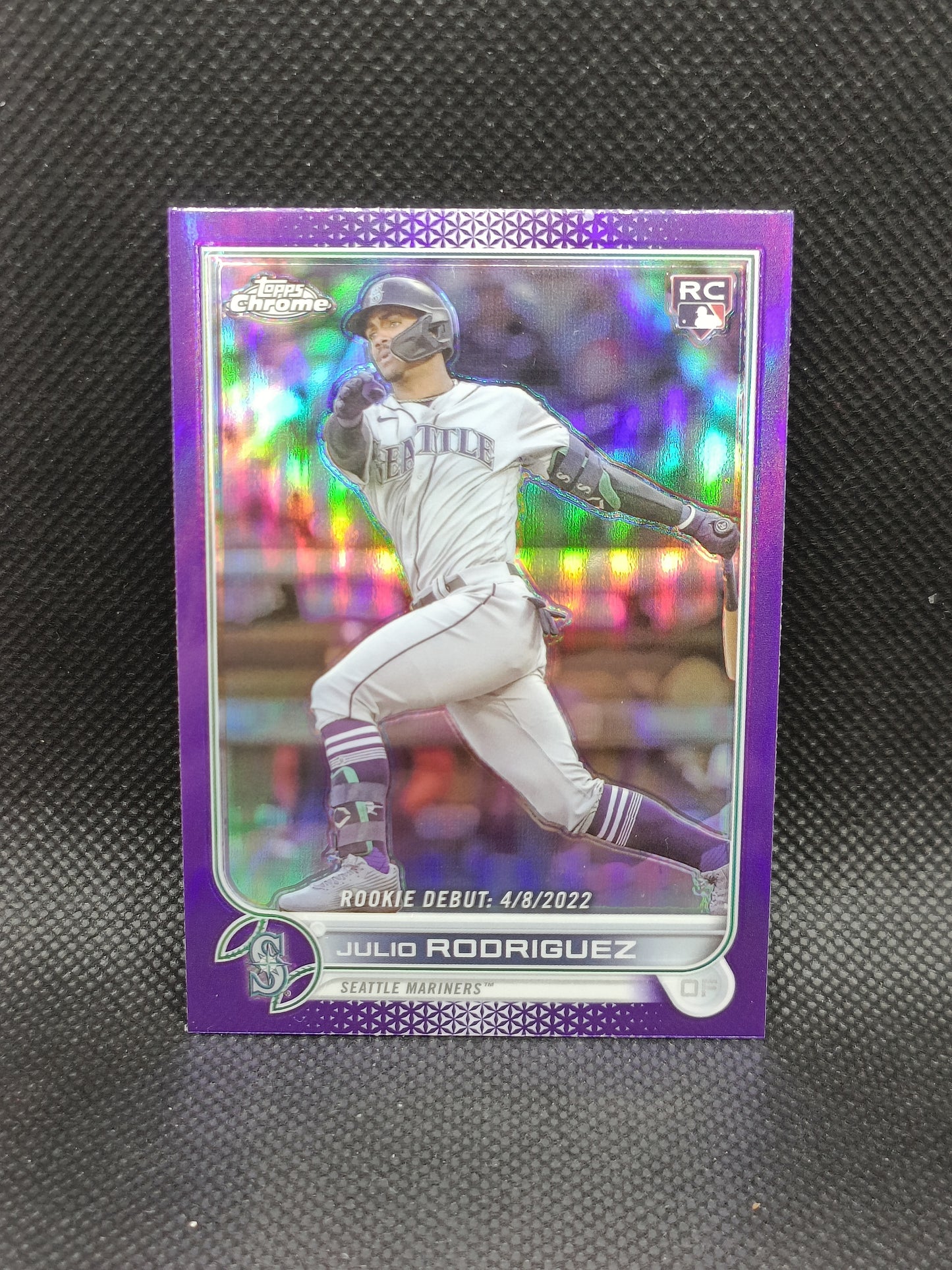 Julio Rodriguez - 2022 Topps Chrome Update Rookie Debut Purple Refractor - Seattle Mariners