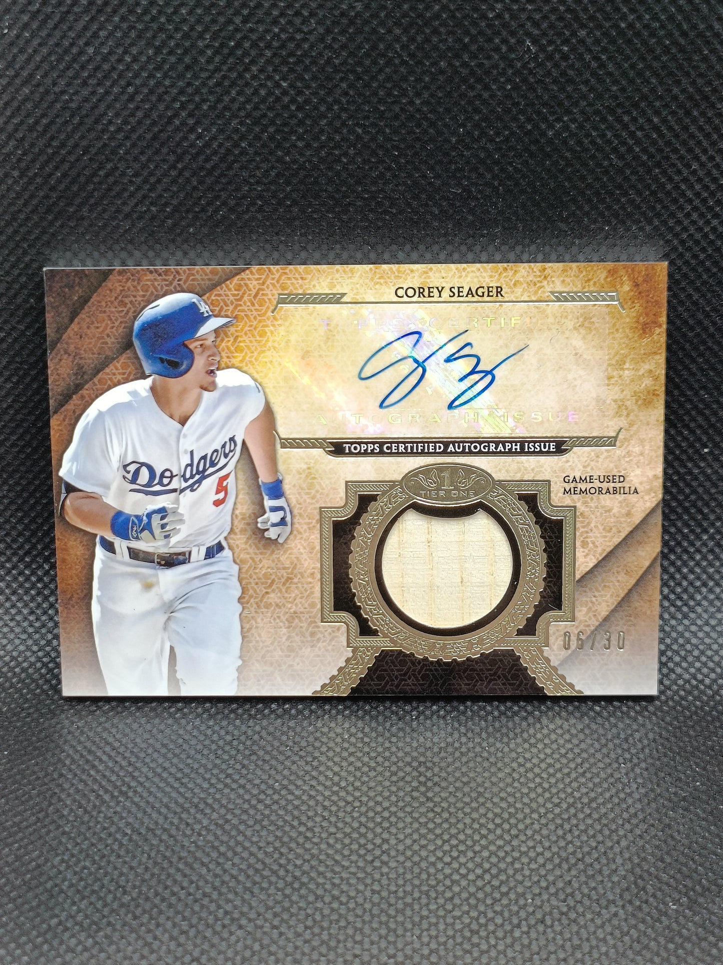 Corey Seager - 2017 Topps Tier One Relic Auto /30 - LA Dodgers