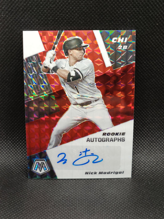 Nick Madrigal - 2021 Panini Mosaic Baseball Rookie Auto Fusion Prizm - Chicago White Sox