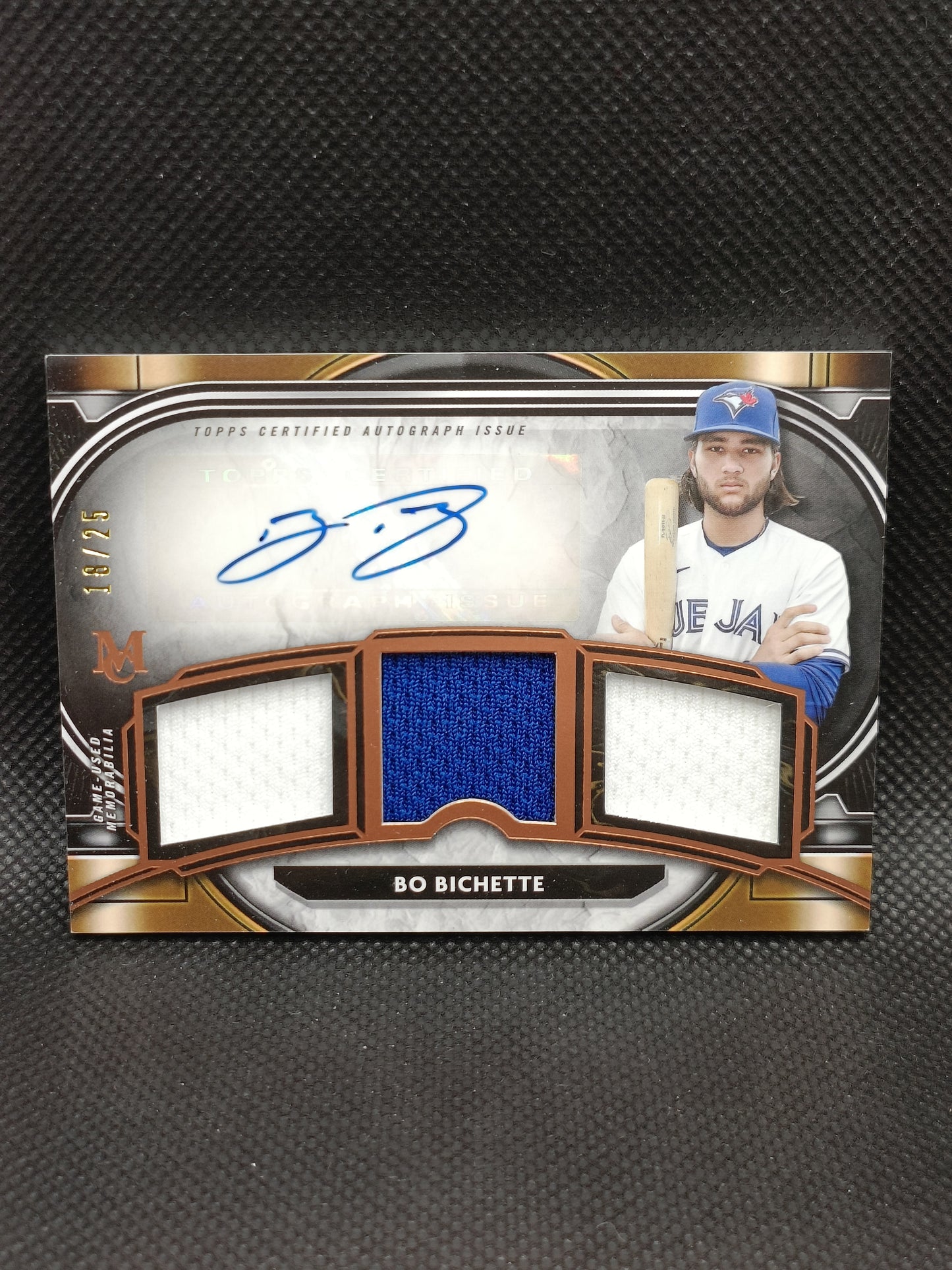 Bo Bichette - 2021 Topps Museum Triple Patch Auto Gold /25 - Toronto Blue Jays