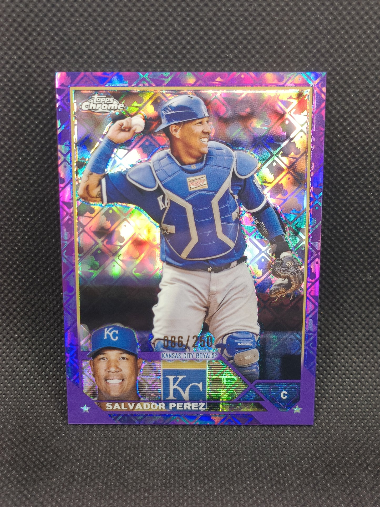 Salvador Perez - 2023 Topps Chrome Logofractor Edition Purple /250 - Kansas City Royals