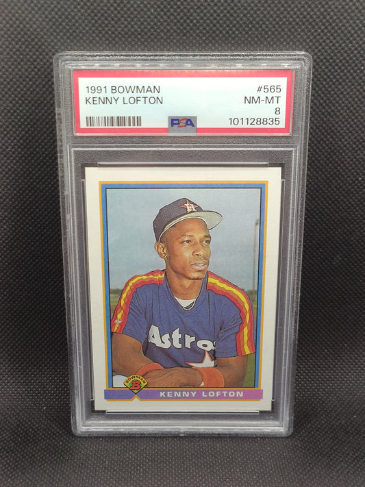 Kenny Lofton - 1991 Bowman Rookie - PSA 8 - Houston Astros