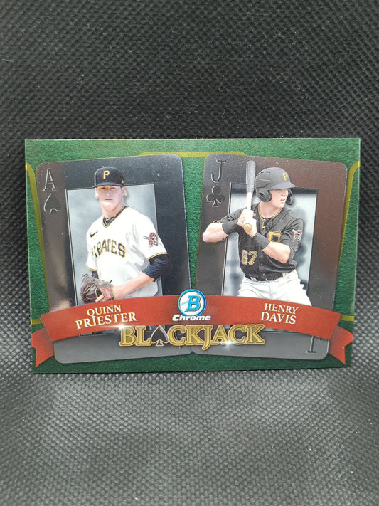 Quinn Priester & Henry Davis - 2022 Bowman Draft Chrome Blackjack Insert - Pittsburgh Pirates