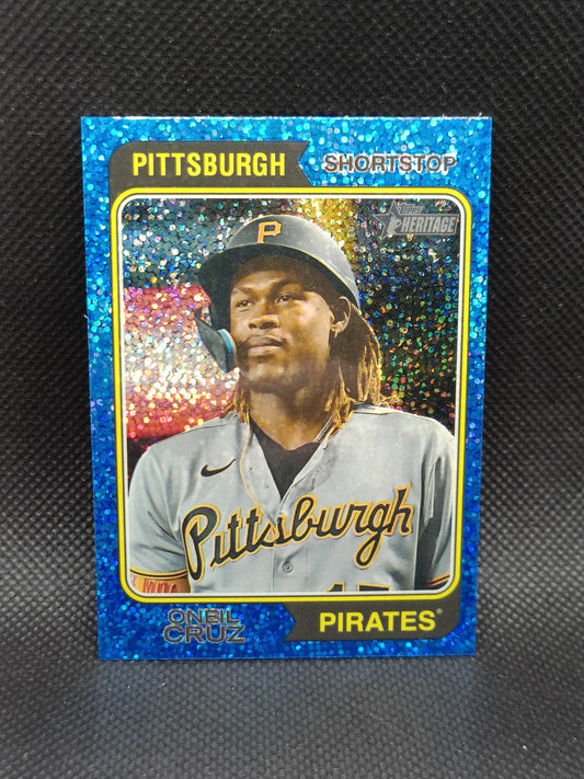 Oneil Cruz - 2023 Topps Heritage Blue Sparkle - Pittsburgh Pirates