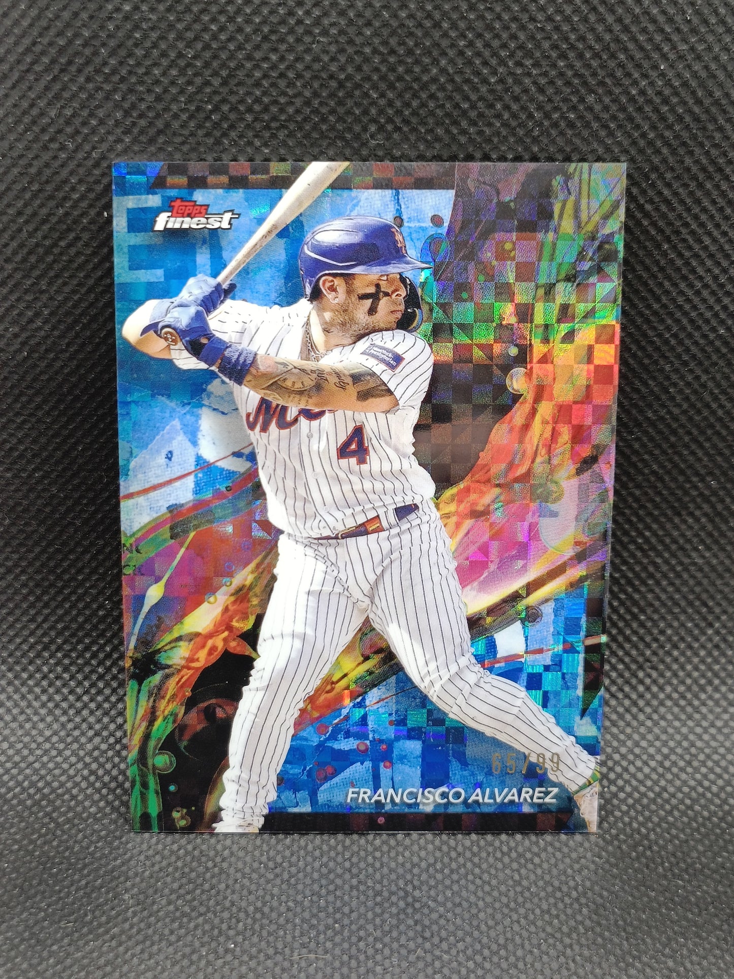 Francisco Alvarez - 2024 Topps Finest Blue Checkerboard Refractor /99 - New York Mets