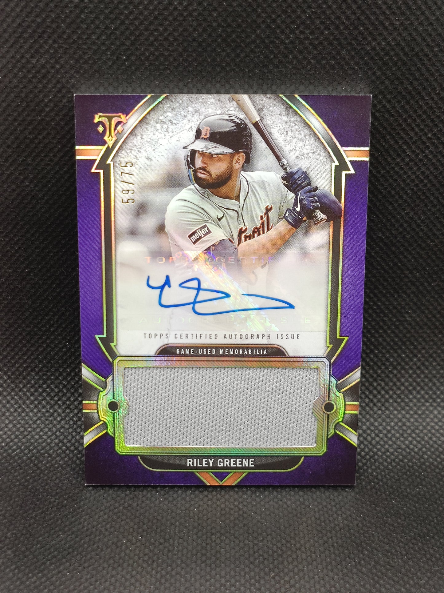 Riley Greene - 2024 Topps Triple Threads Relic Auto Amethyst /75 - Detroit Tigers