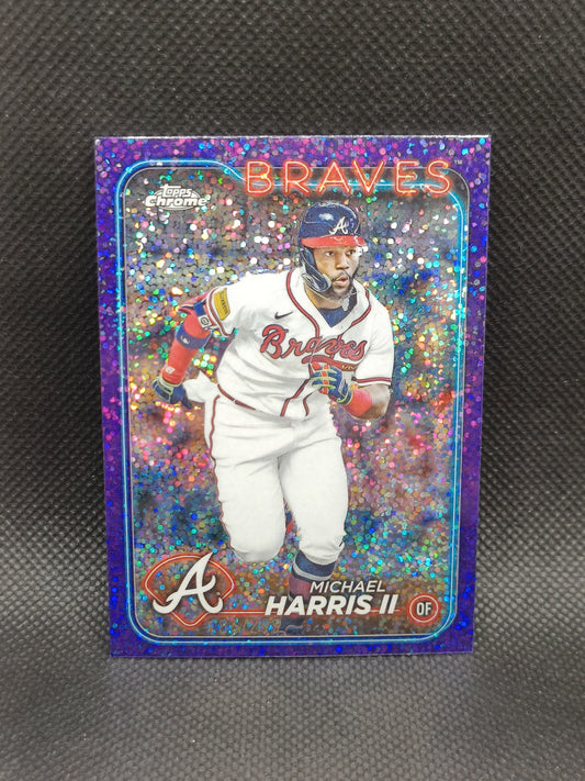 Michael Harris II - 2024 Topps Chrome Purple Speckle Refractor /299 - Atlanta Braves