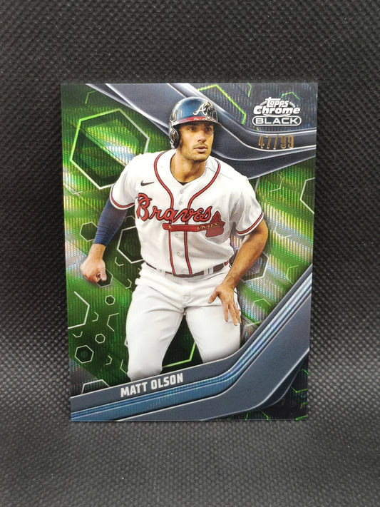 Matt Olson - 2023 Topps Chrome Black Green Wave Refractor /99 - Atlanta Braves