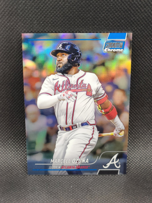 Marcell Ozuna - 2022 Topps Stadium Club Chrome Blue Refractor /199 - Atlanta Braves