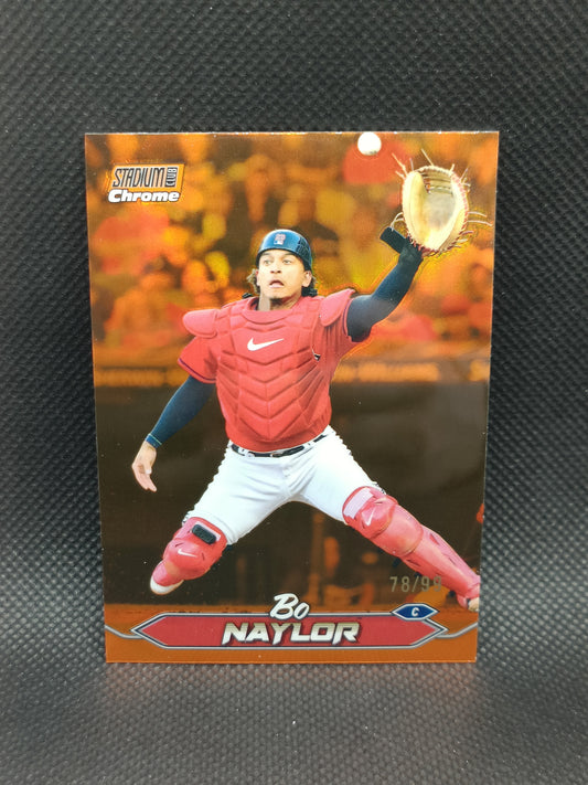 Bo Naylor - 2024 Topps Stadium Club Orange Chrome Refractor /99 - Cleveland Guardians