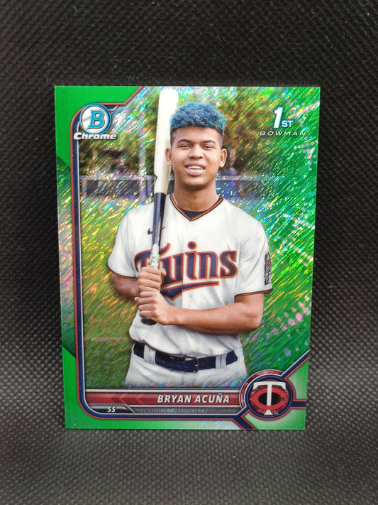 Bryan Acuna - 2022 Bowman Chrome 1st Bowman Green Shimmer /99 - Minnesota Twins