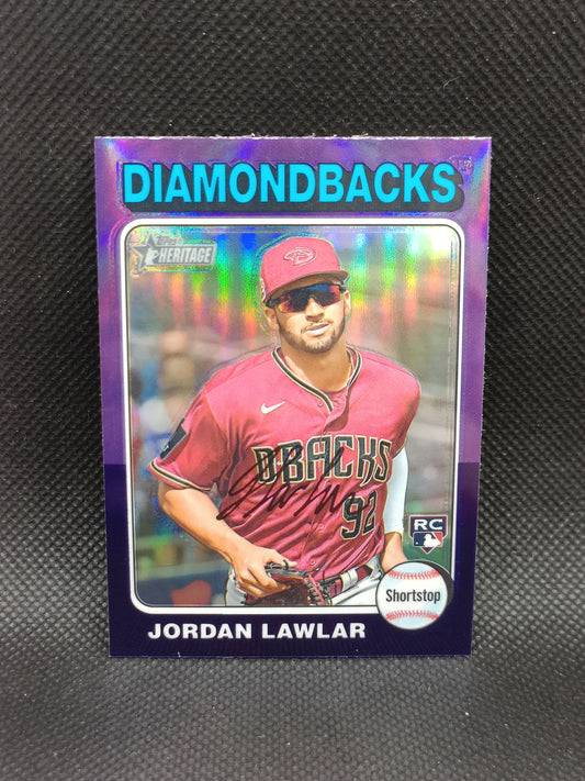 Jordan Lawlar - 2024 Topps Heritage Rookie Purple Chrome Refractor - Arizona Diamondbacks