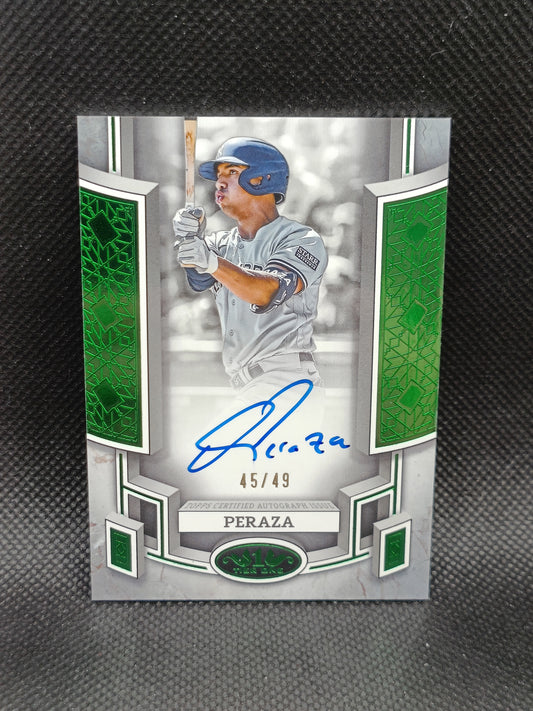 Oswald Peraza - 2024 Topps Tier One Auto Green /49 - New York Yankees