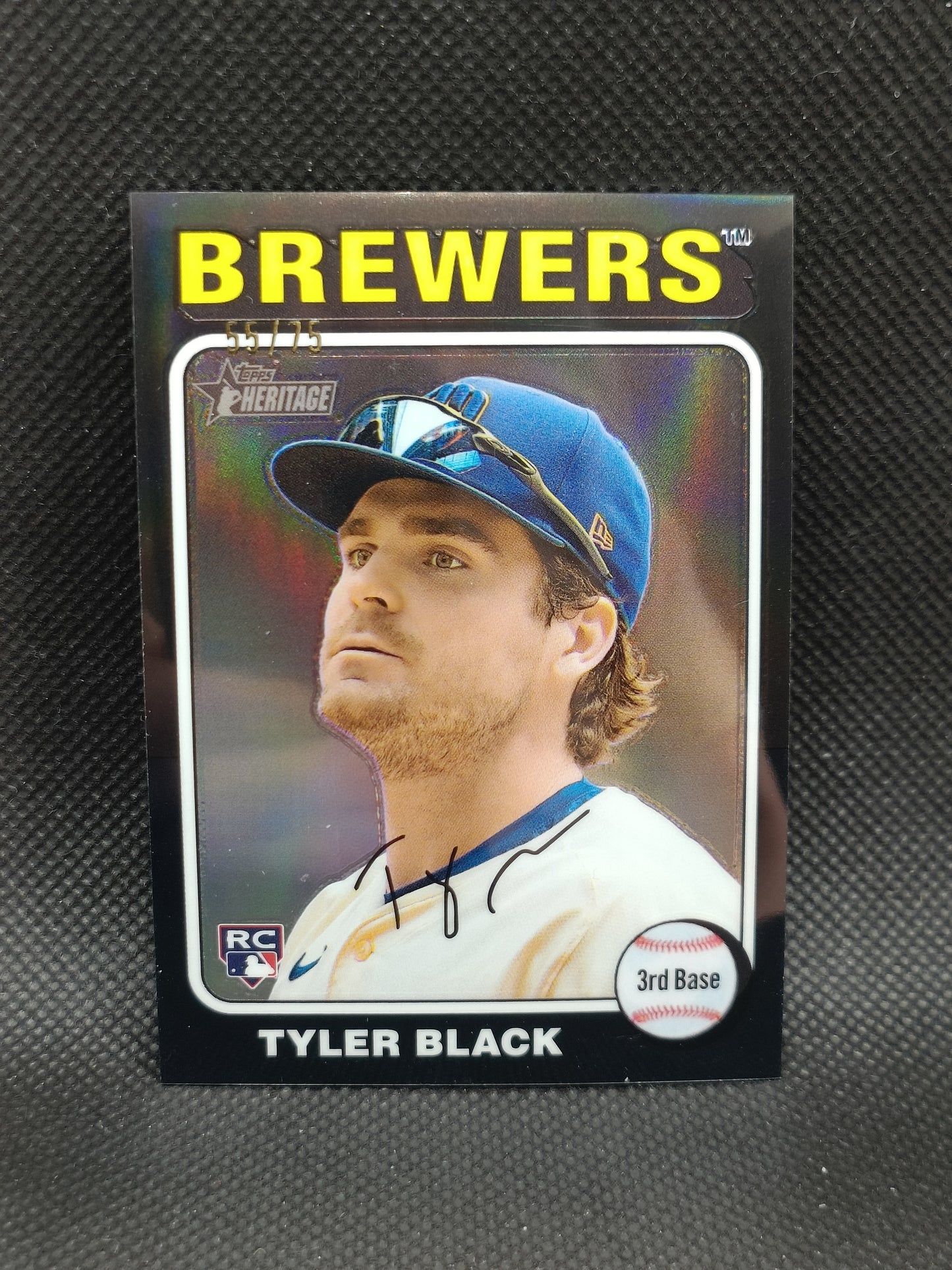 Tyler Black - 2024 Topps Heritage High Number Rookie Black Chrome Refractor /75 - Milwaukee Brewers