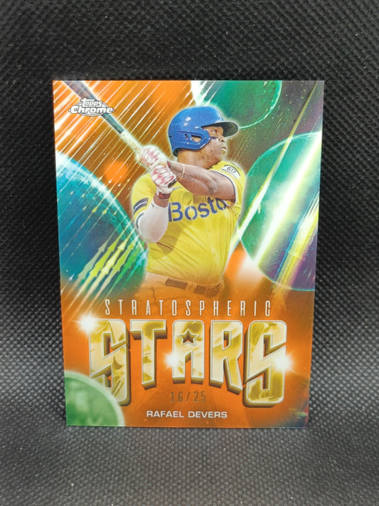 Rafael Devers - 2024 Topps Chrome Update Stratospheric Stars Orange Refractor /25 - Boston Red Sox