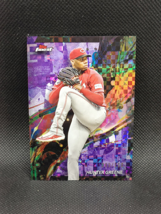 Hunter Greene - 2024 Topps Finest Purple Checkerboard Refractor /150 - Cincinnati Reds