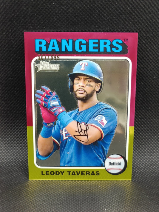 Leody Taveras - 2024 Topps Heritage High Number Chrome /699 - Texas Rangers