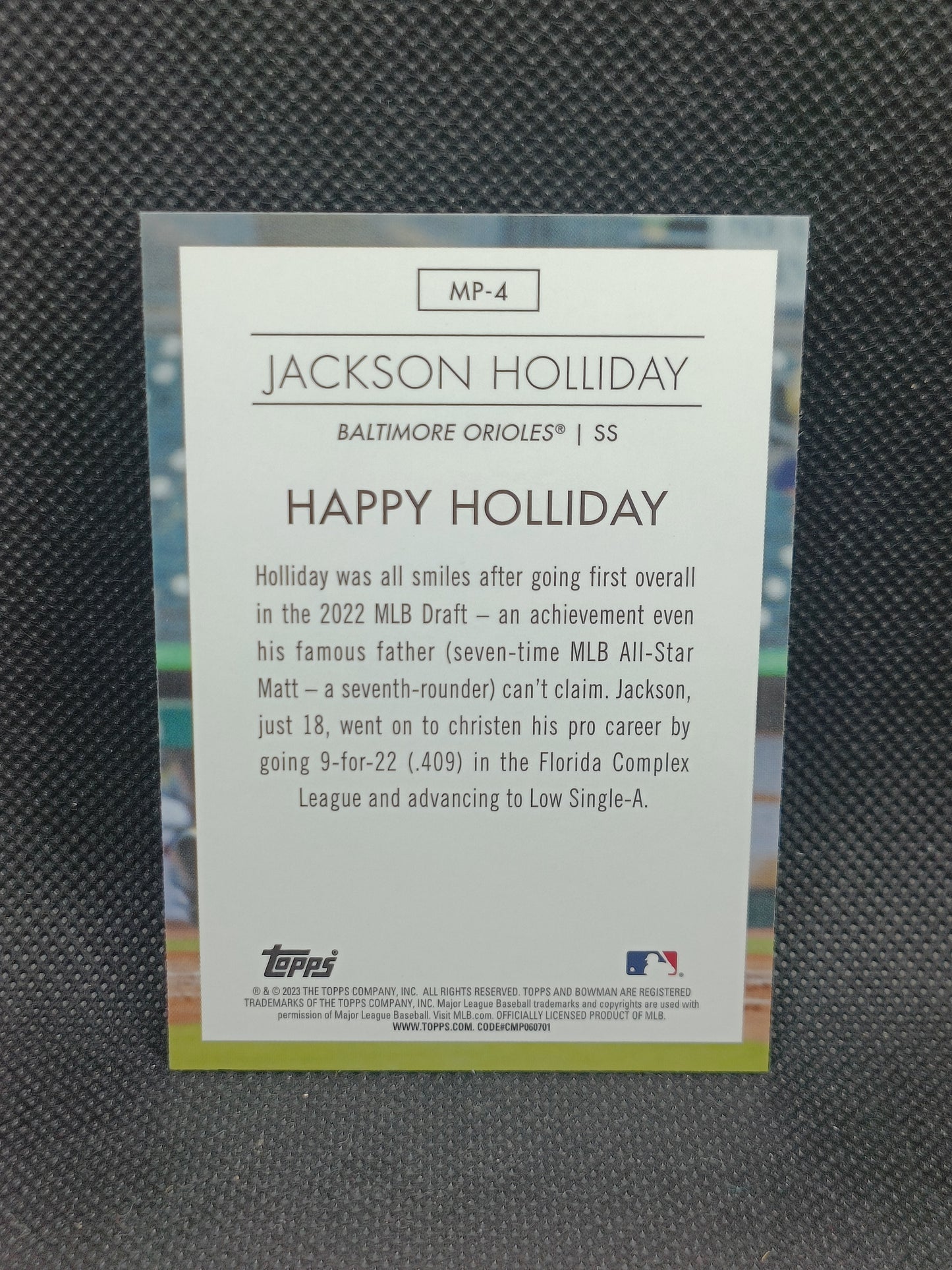 Jackson Holliday - 2023 Bowman Chrome Modern Prospects Insert - Baltimore Orioles