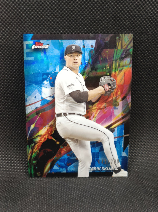 Tarik Skubal - 2024 Topps Finest Blue Refractor /200 - Detroit Tigers