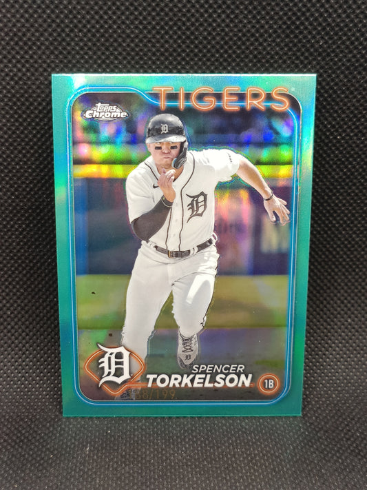 Spencer Torkelson - 2024 Topps Chrome Aqua Refractor /199 - Detroit Tigers