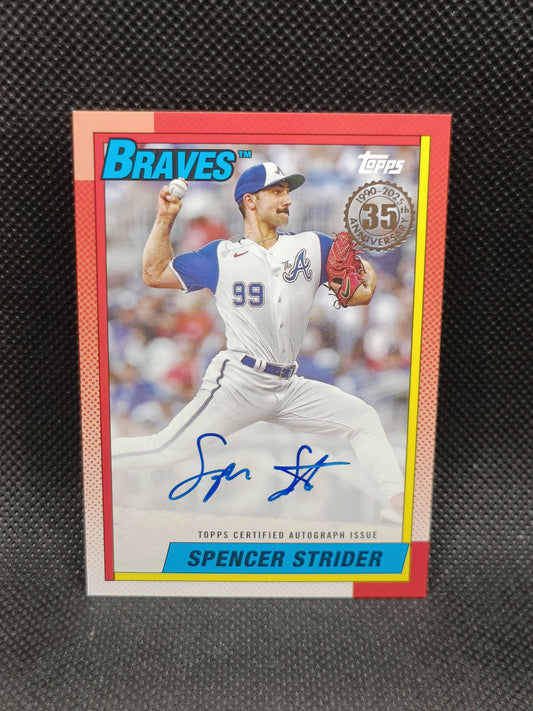 Spencer Strider - 2025 Topps Series One 1990 Auto - Atlanta Braves