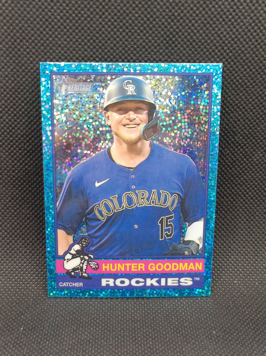 Hunter Goodman - 2025 Topps Heritage Blue Sparkle Refractor - Colorado Rockies